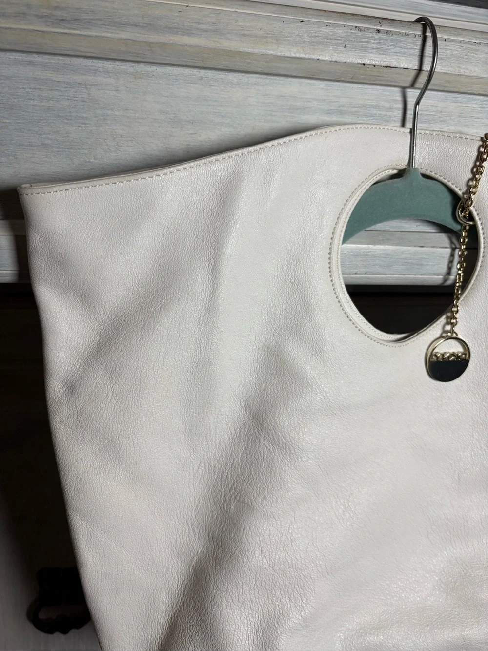 DKNY White Leather Hobo Bag Classic Everyday
